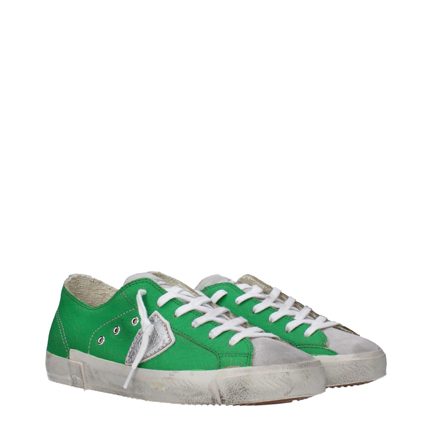 Baskets basses en cuir vert de Philippe Model
