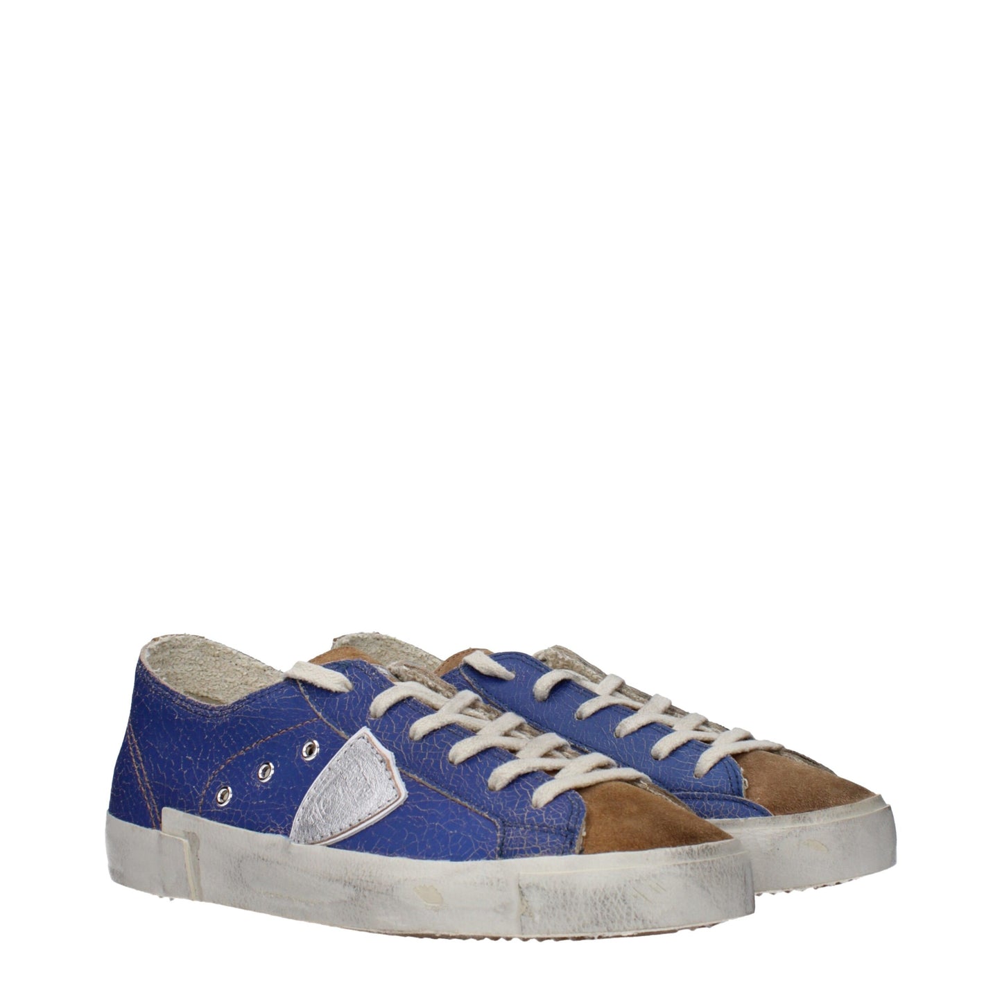 Baskets basses en cuir bleu de Philippe Model