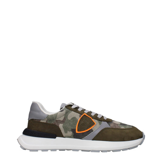 Sneakers Philippe Model en tissu vert, semelle épaisse