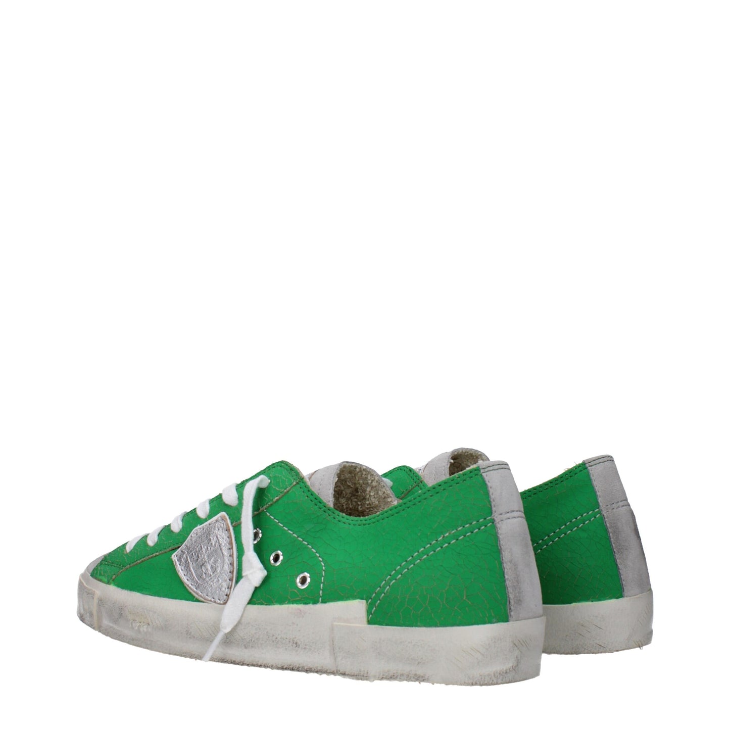 Baskets basses en cuir vert de Philippe Model