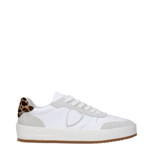 Baskets basses en cuir blanc Philippe Model