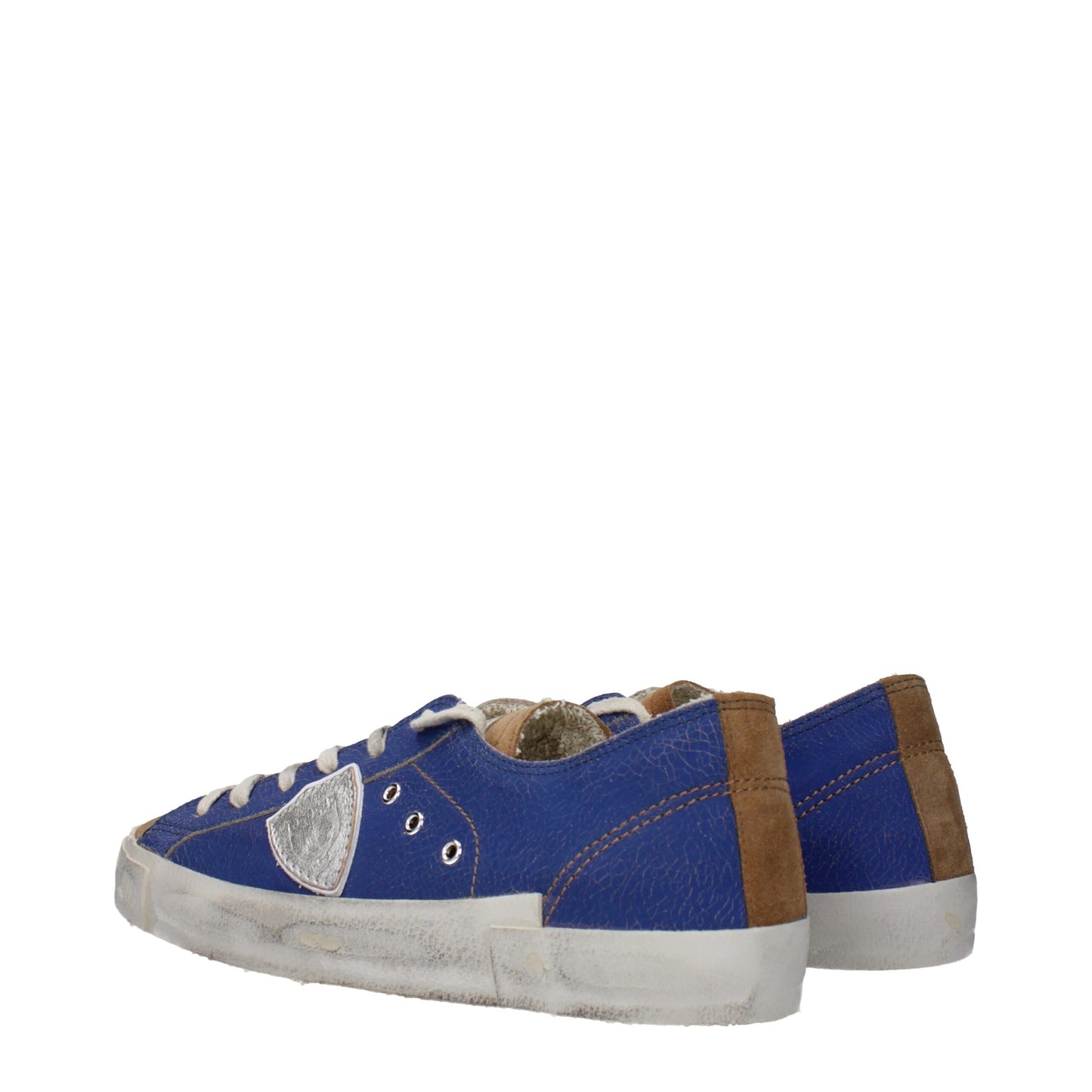 Baskets basses en cuir bleu de Philippe Model