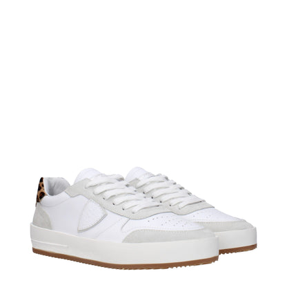 Baskets basses en cuir blanc Philippe Model