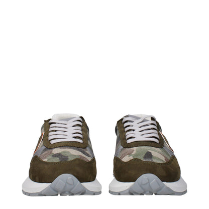 Sneakers Philippe Model en tissu vert, semelle épaisse