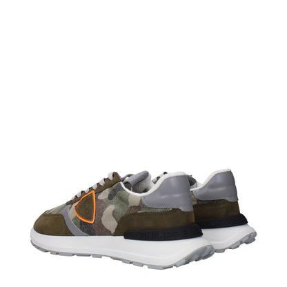 Sneakers Philippe Model en tissu vert, semelle épaisse
