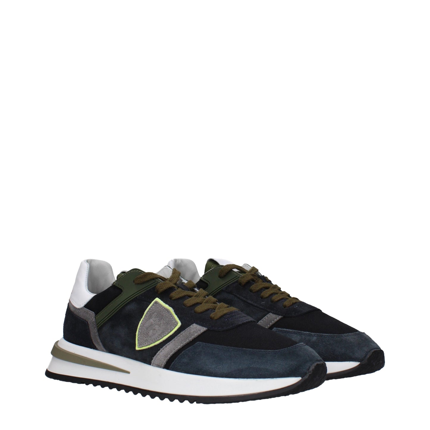 Baskets basses en cuir bleu de Philippe Model