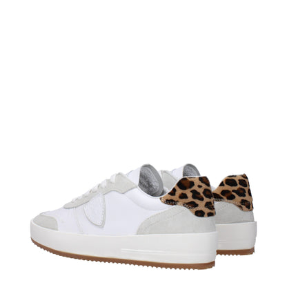 Baskets basses en cuir blanc Philippe Model