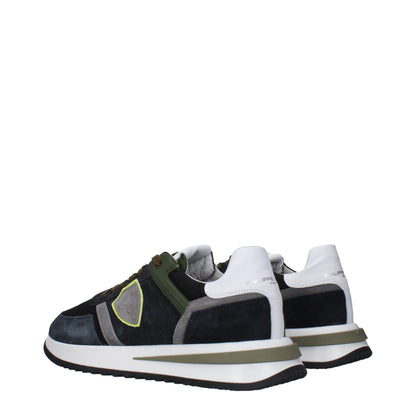 Baskets basses en cuir bleu de Philippe Model