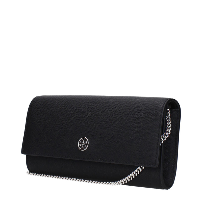 Tory Burch Black Leather Clutch Bag - Stylish & Versatile