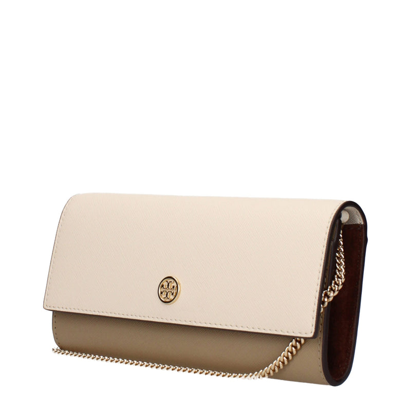 Tory Burch Beige Leather Clutch Bag - Élégance et Polyvalence