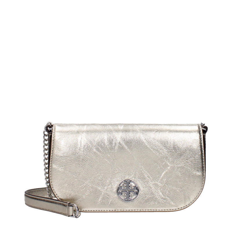 Tory Burch Gold Leather Crossbody Bag - Élégance et Polyvalence