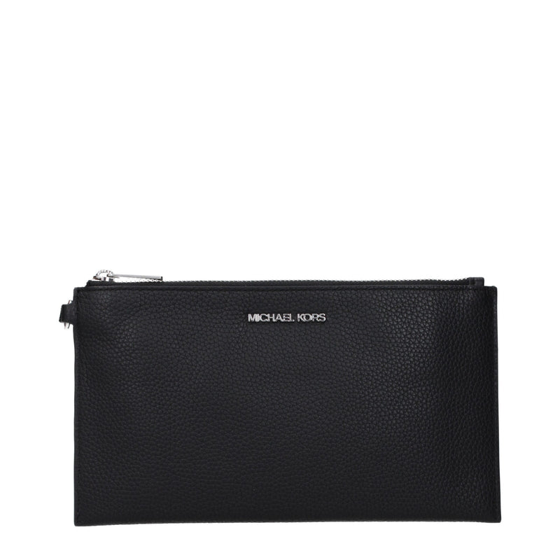 Michael Kors Black Leather Clutch Bag - Elegant Accessory