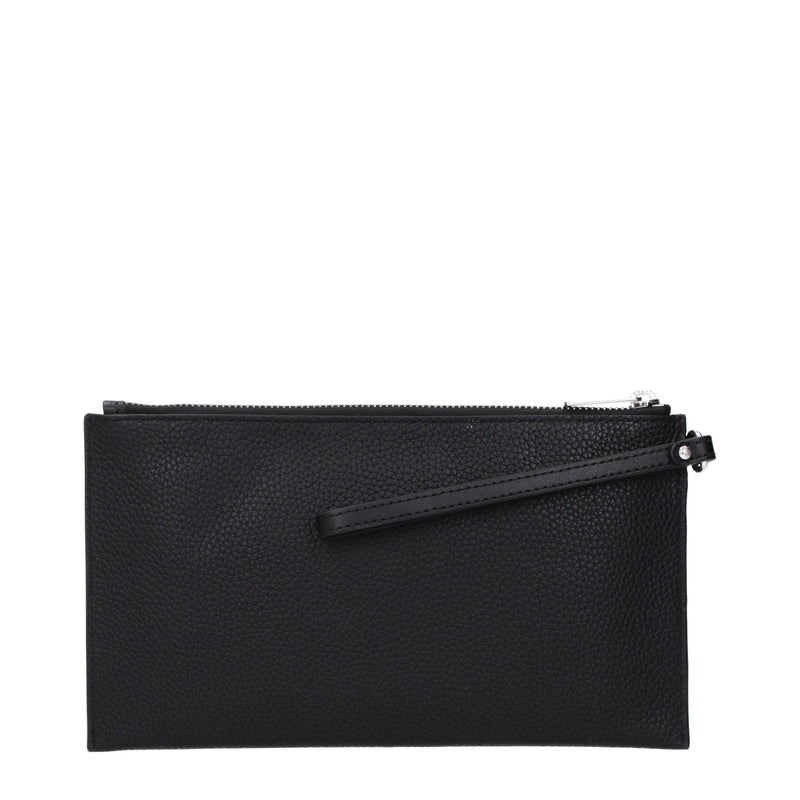Michael Kors Black Leather Clutch Bag - Elegant Accessory