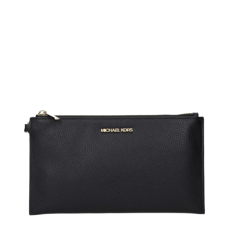 Michael Kors Black Leather Clutch Bag - Elegant & Stylish