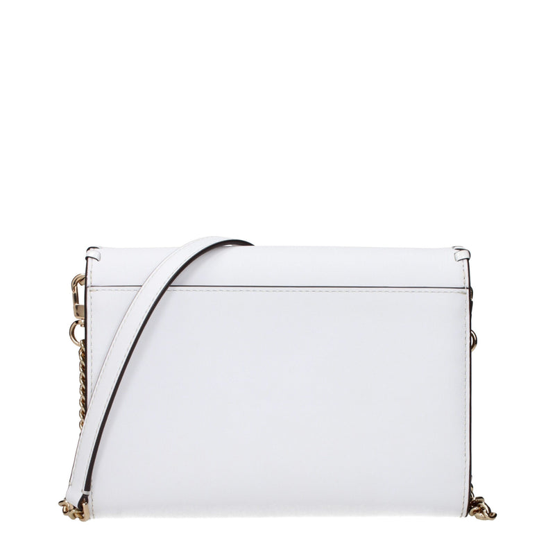 Tory Burch White Leather Clutch Bag with Vintage Effect