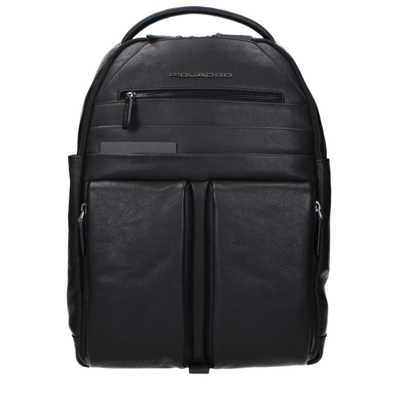 Piquadro Sac à Dos en Cuir Noir