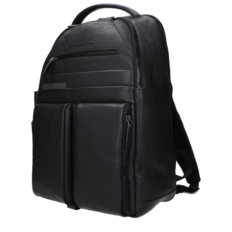 Piquadro Sac à Dos en Cuir Noir