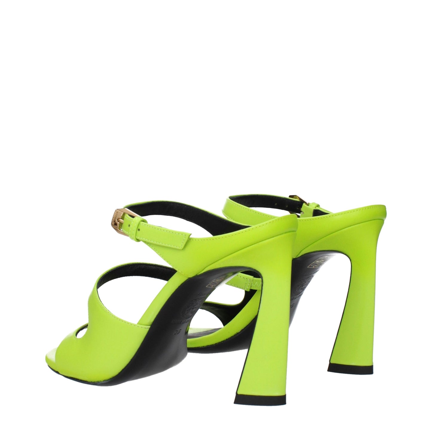 Versace groene leren stiletto-hakken sandalen