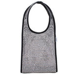 Coperni Black Fabric Handbag with Rhinestone Detail