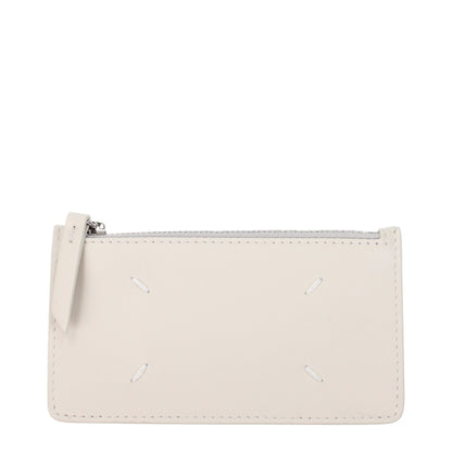 Portefeuilles en cuir beige de Maison Margiela