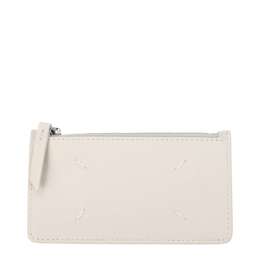 Portefeuilles en cuir beige de Maison Margiela