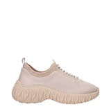 Miu Miu Beige Fabric Sneakers with Rhinestones