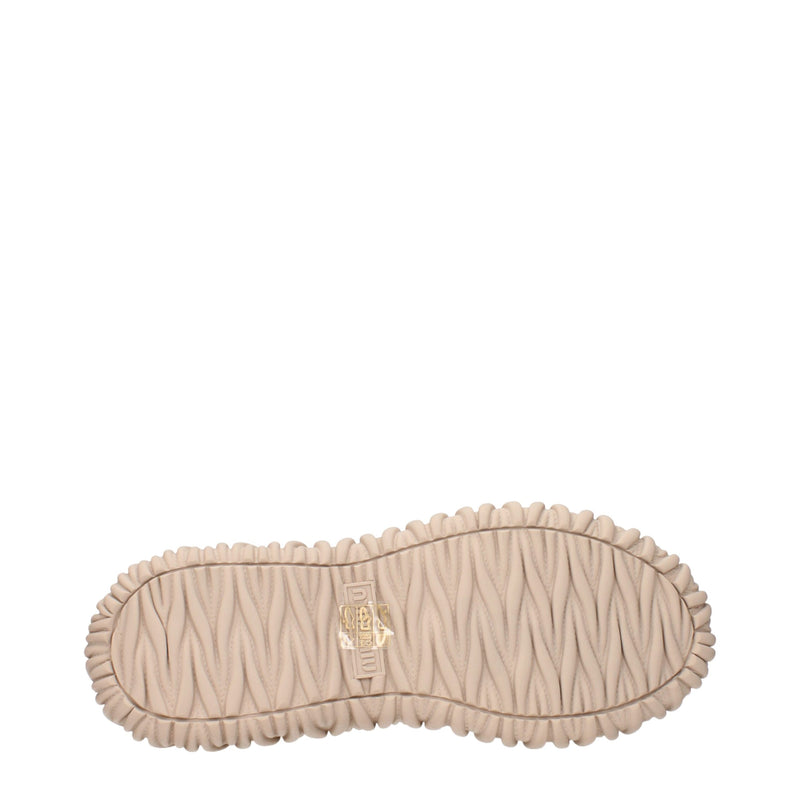 Miu Miu Beige Fabric Sneakers with Rhinestones