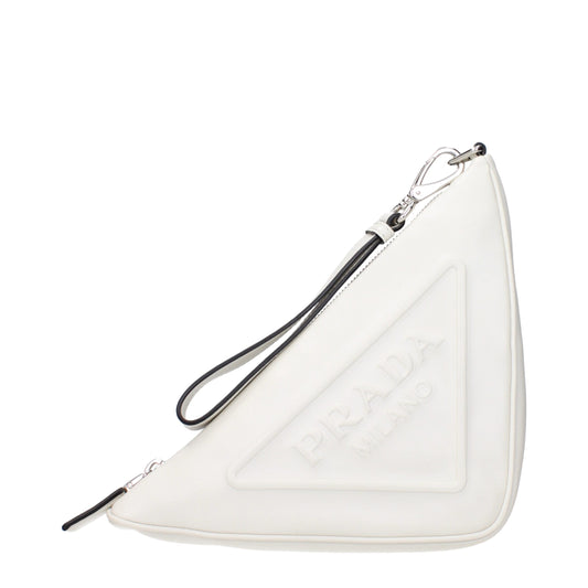 Sacs à main Prada en cuir blanc