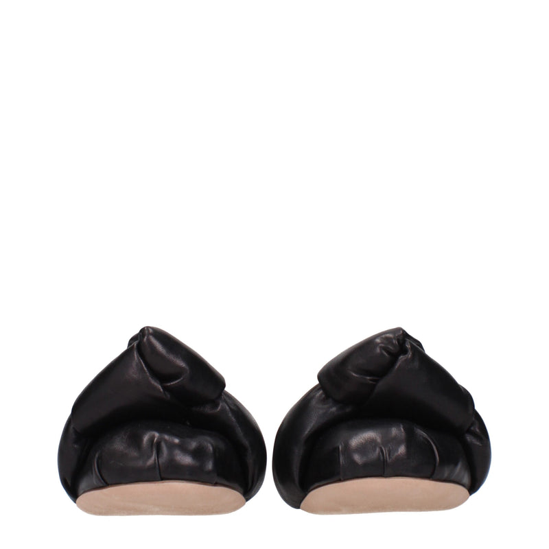 Miu Miu Black Leather Ballet Flats for Women