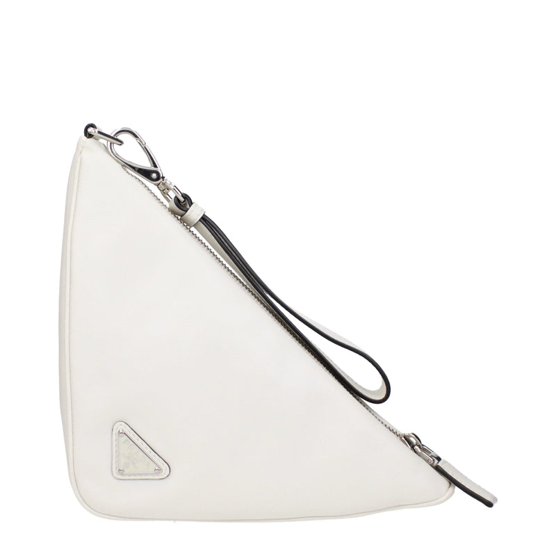 Prada White Leather Clutch Bag - Elegant & Stylish