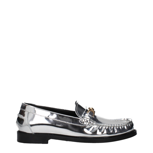 Mocassins à enfiler en cuir gris de Versace