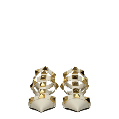 Sandales à talons aiguilles en cuir beige Valentino Garavani
