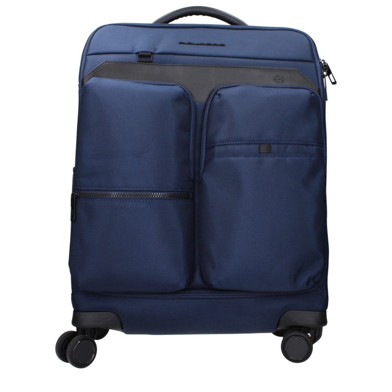 Piquadro Trolley en Tissu Bleu pour Voyage