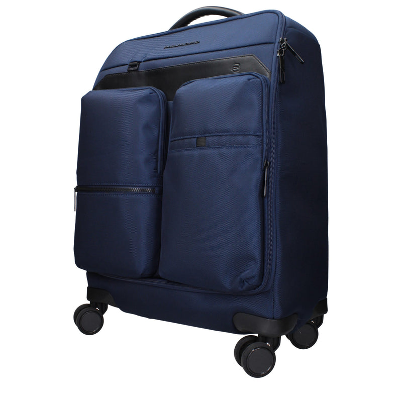 Piquadro Trolley en Tissu Bleu pour Voyage