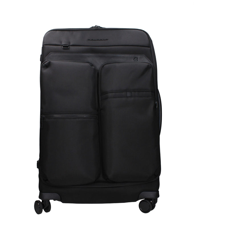 Piquadro BV4733X19N Trolley Noir en Tissu pour Voyage