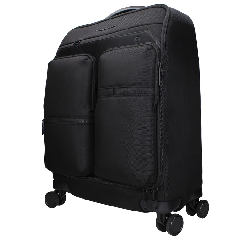 Piquadro BV4343X19N Trolley en Tissu Noir pour Voyage
