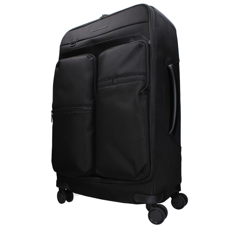 Piquadro BV4733X19N Trolley Noir en Tissu pour Voyage
