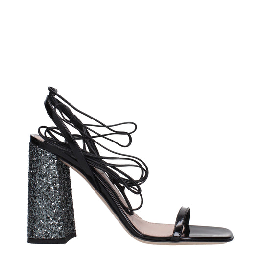 Miu Miu zwarte leren platformsschoenen