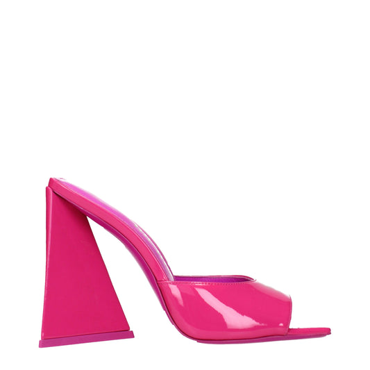 De Attico roze leren platformsschoenen