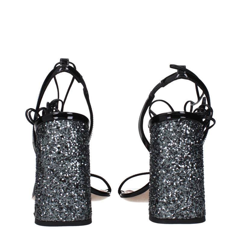 Miu Miu Black Leather Platforms - Elegant Sandals for Women