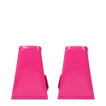De Attico roze leren platformsschoenen