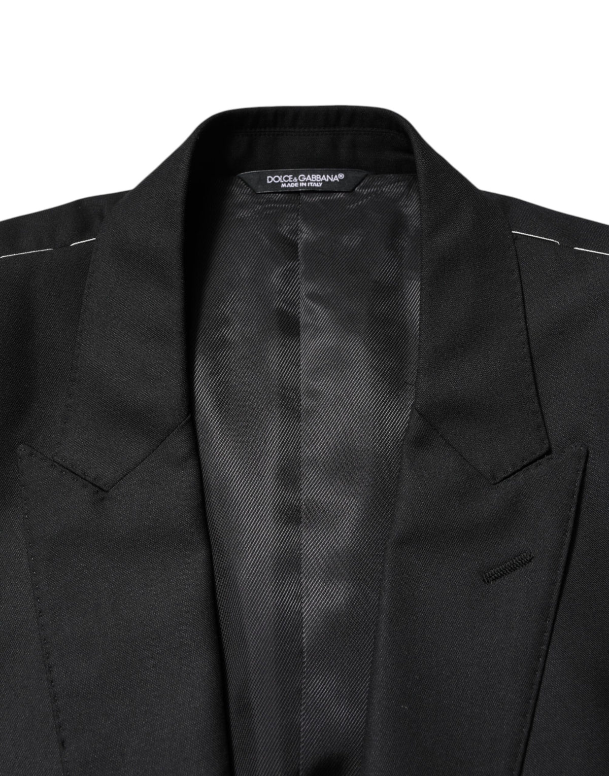 Dolce &amp; Gabbana Blazer noir en laine à simple boutonnage