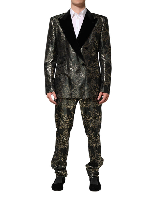 Dolce & Gabbana 2-delig pak van satijnen stof met bloemenprint en metallic details.