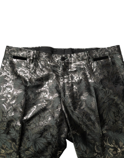 Dolce & Gabbana Metallic Floral Jacquard Silk 2 Piece Suit