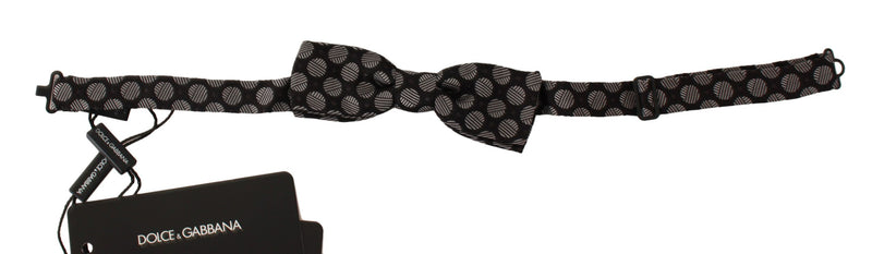 Nœud papillon homme en soie marron à pois jacquard Dolce &amp; Gabbana Papillon