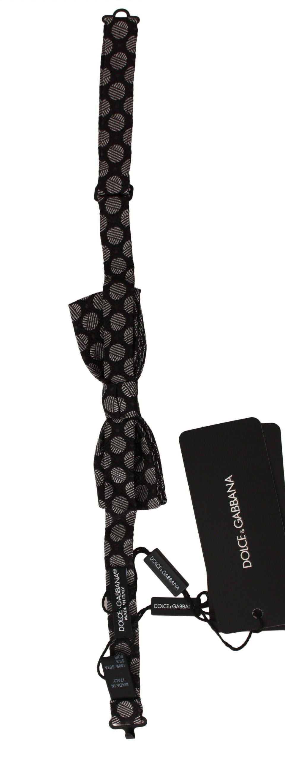 Nœud papillon homme en soie marron à pois jacquard Dolce &amp; Gabbana Papillon