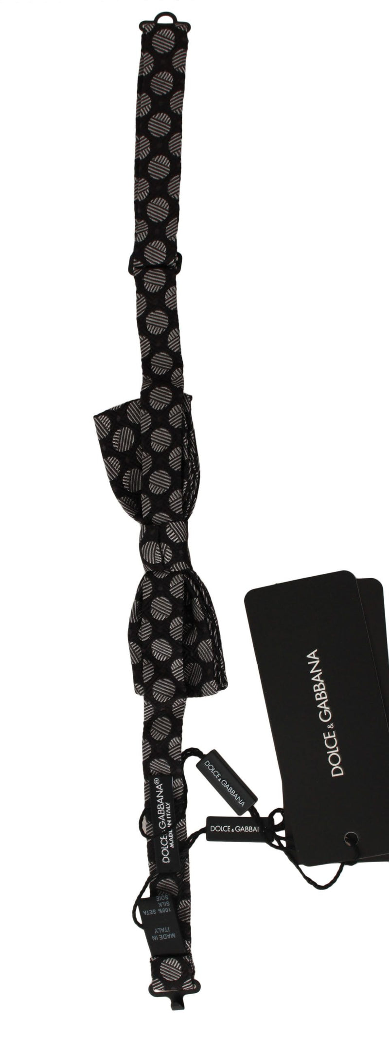Nœud papillon homme en soie marron à pois jacquard Dolce &amp; Gabbana Papillon