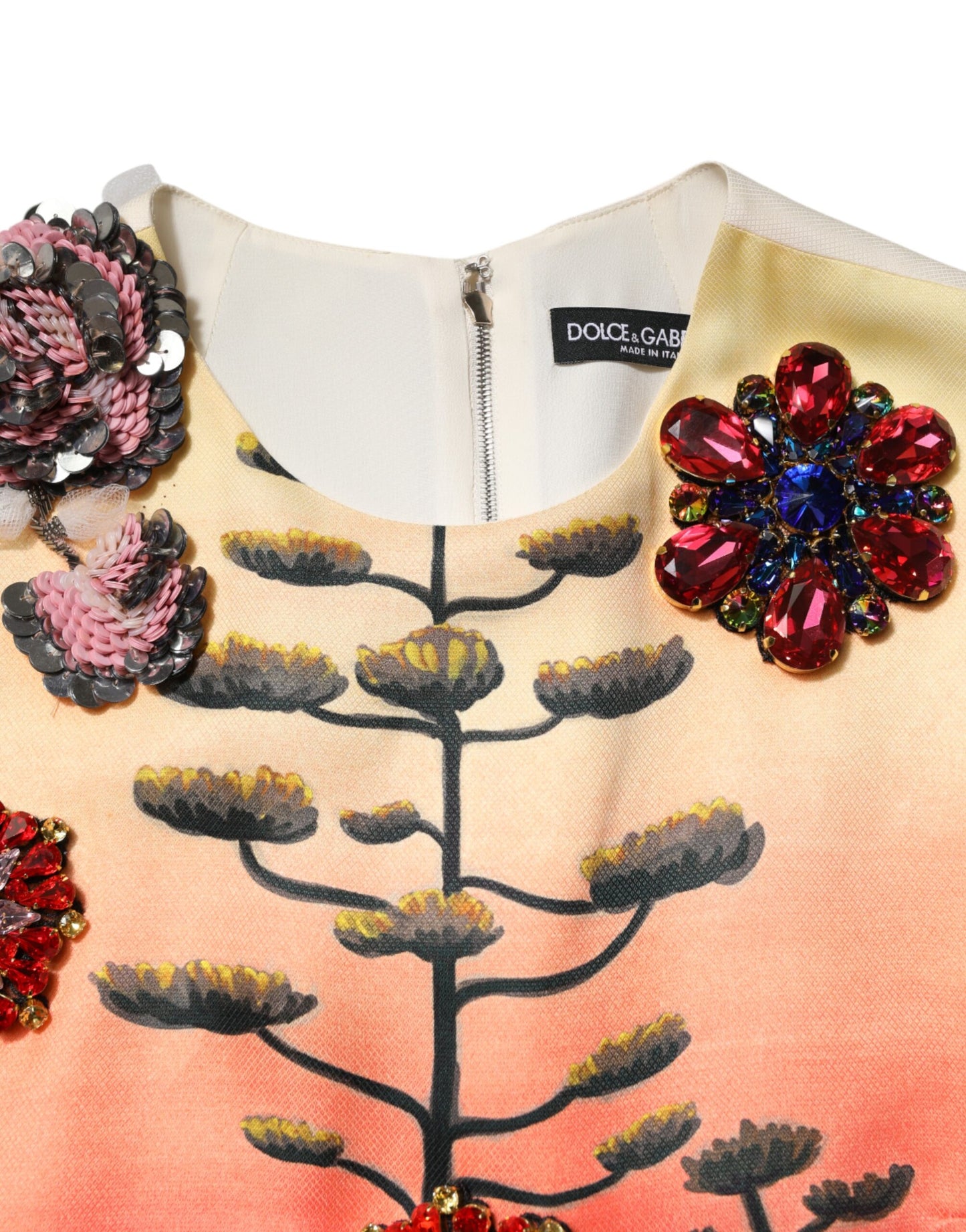 Mini-robe trapèze multicolore Dolce &amp; Gabbana ornée de cristaux