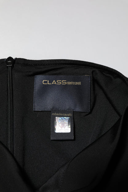 Zwarte, aansluitende jurk met korte mouwen van Roberto Cavalli