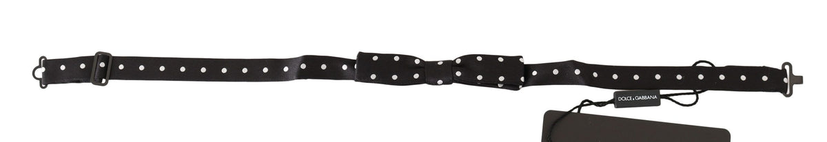 Nœud papillon ajustable à pois noir 100 % soie Dolce &amp; Gabbana